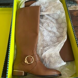 Tory Burch Sofia Riding Boots - Brown Leather Knee-High Boots